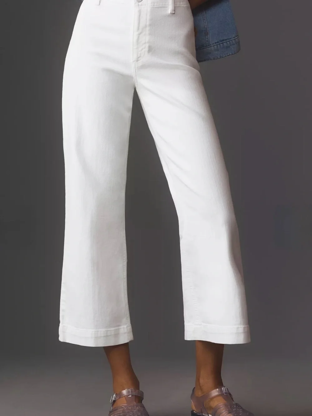 PAIGE Nellie White Wide Leg Crop Jeans Anthropologie Women’s Size 28